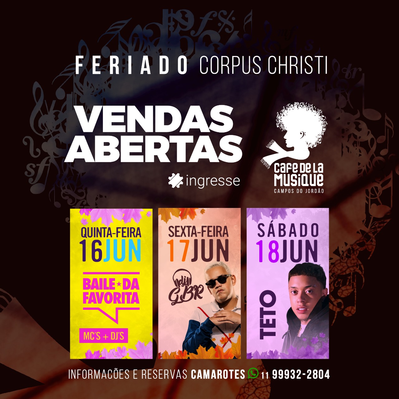 Baile da favorita, Dj Gbr e Teto - Café de lá musique Campos do Jordão - Corpus Christi