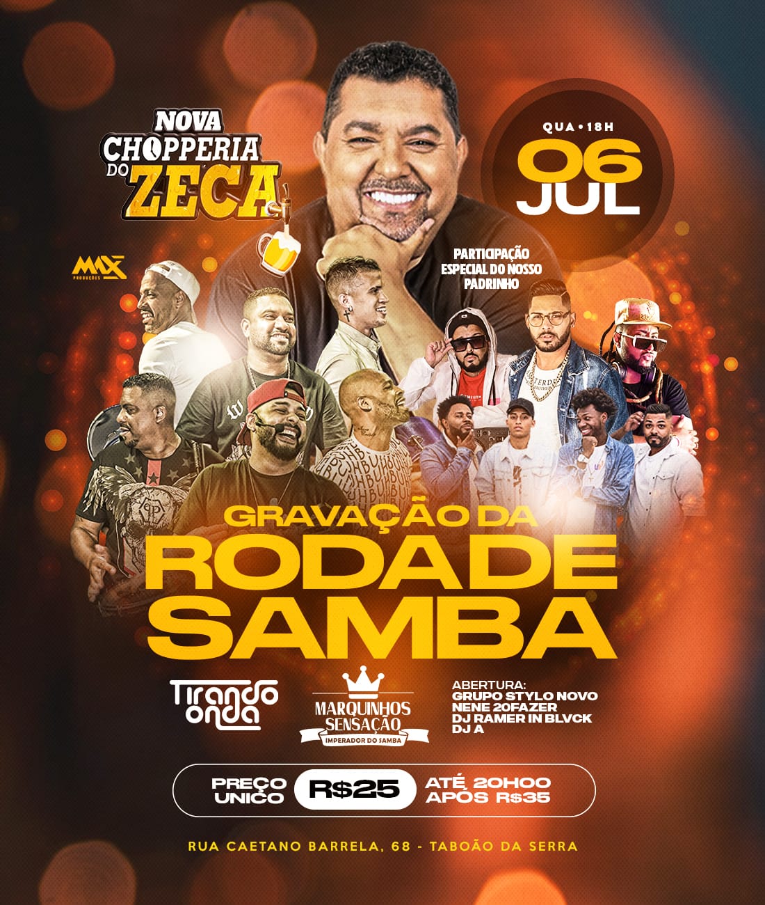 Nova Choperia do Zeca - desativado: Gravação Roda de Samba - Tirando Onda part. Marquinhos Sensação