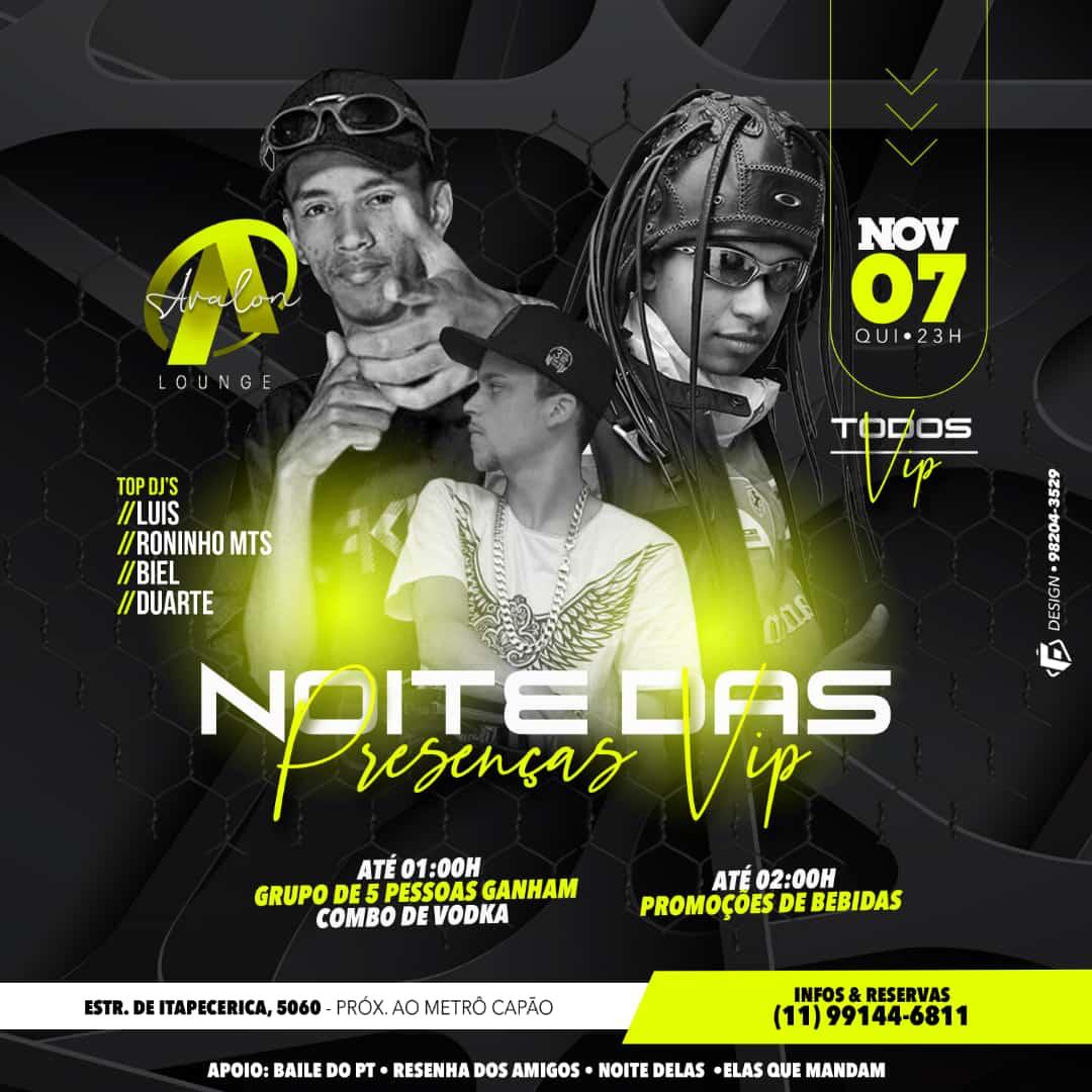 Avalon Lounge: Noites das Presenças VIP - Avalon Lounge