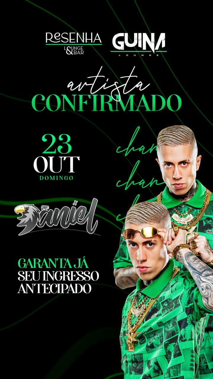 Resenha Lounge: MC DANIEL 23.10 - RESENHA E GUINA LOUNGE E BAR