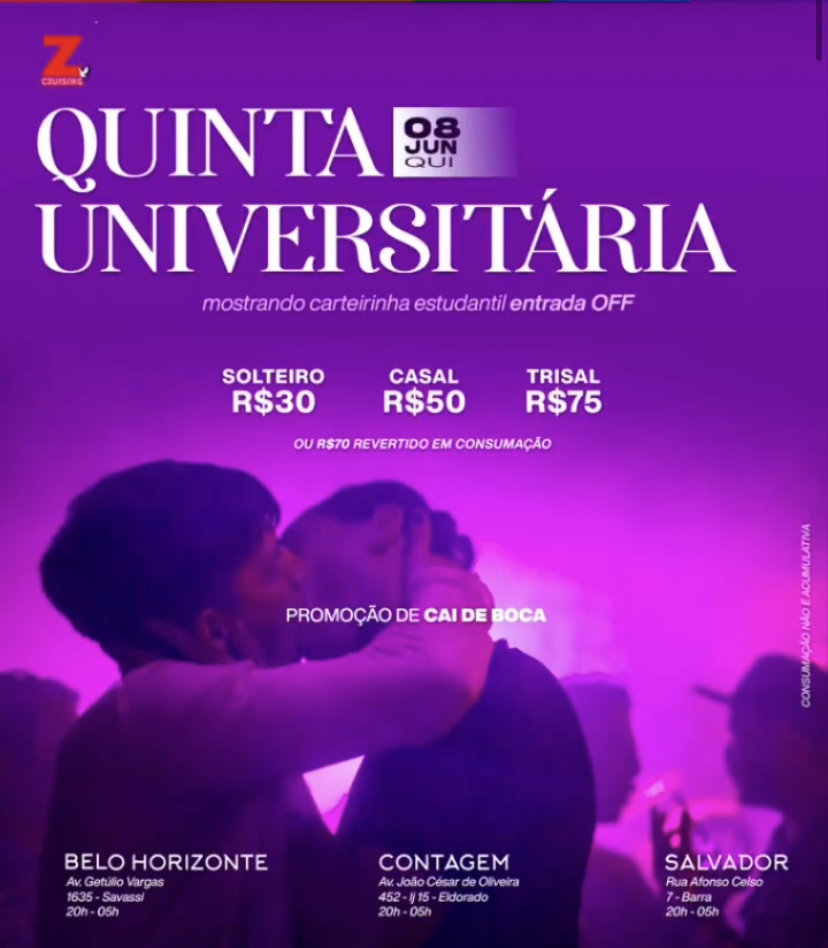 ZOOM GAY BAR SSA: QUINTA-UNIVERSITÁRIOS 