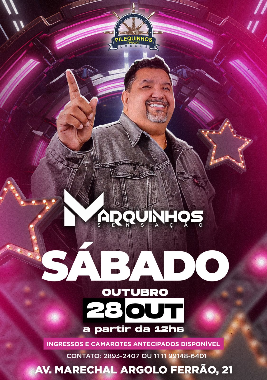 Pilequinhos Praia: Sábado Prime com Marquinhos Sensação