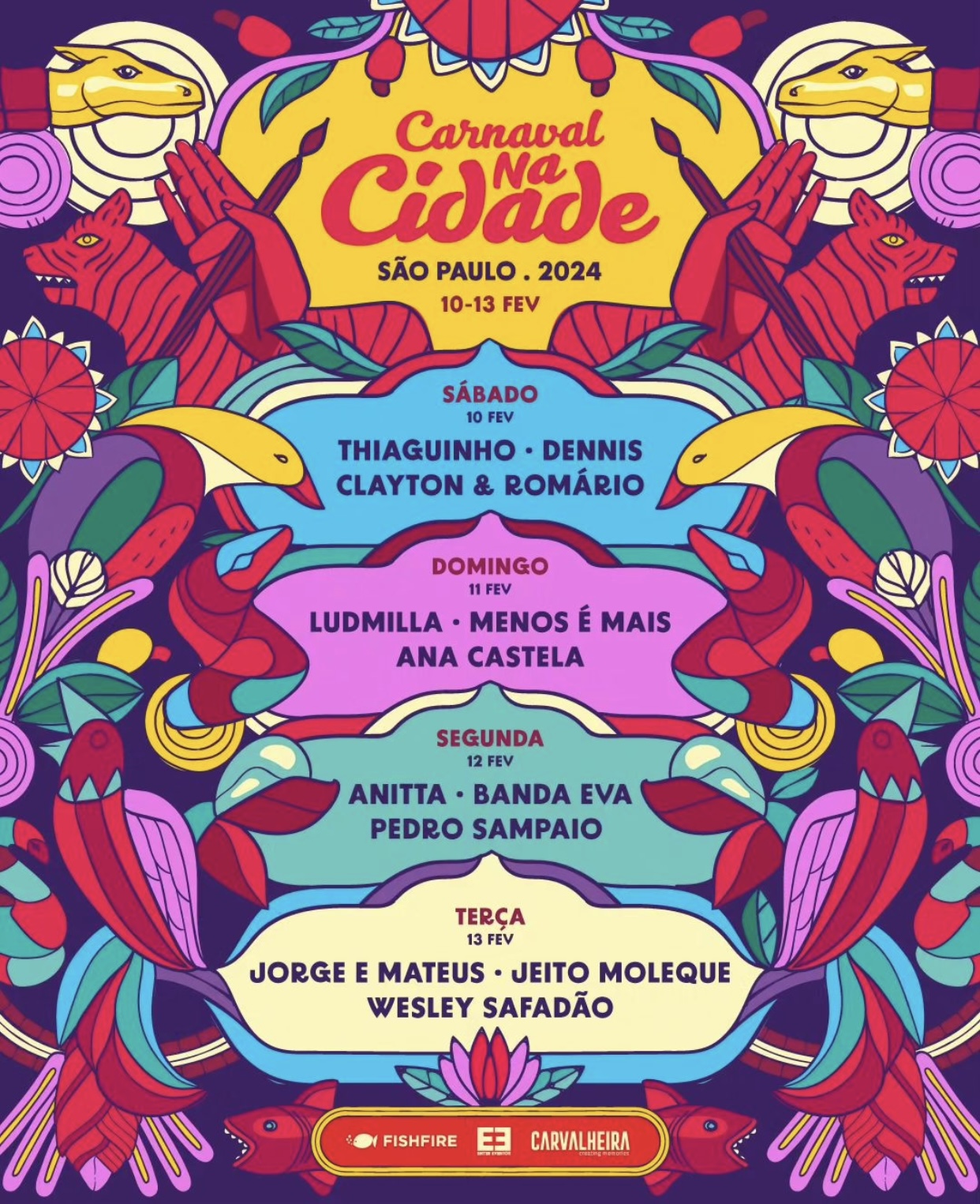 Carnaval na cidade de SP - Thiaguinho, Dennis Dj, Ludmilla, Ana Castela, menos é mais, Anitta, banda Eva, Pedro sampaio, Jorge e Mateus, jeito moleque e wesley safadao