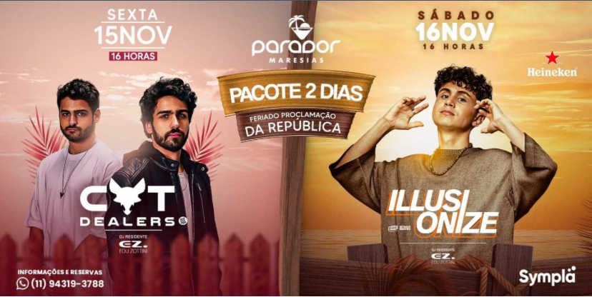 Parador Maresias - Pacote 2 Dias - Cat Dealers e Illusionize