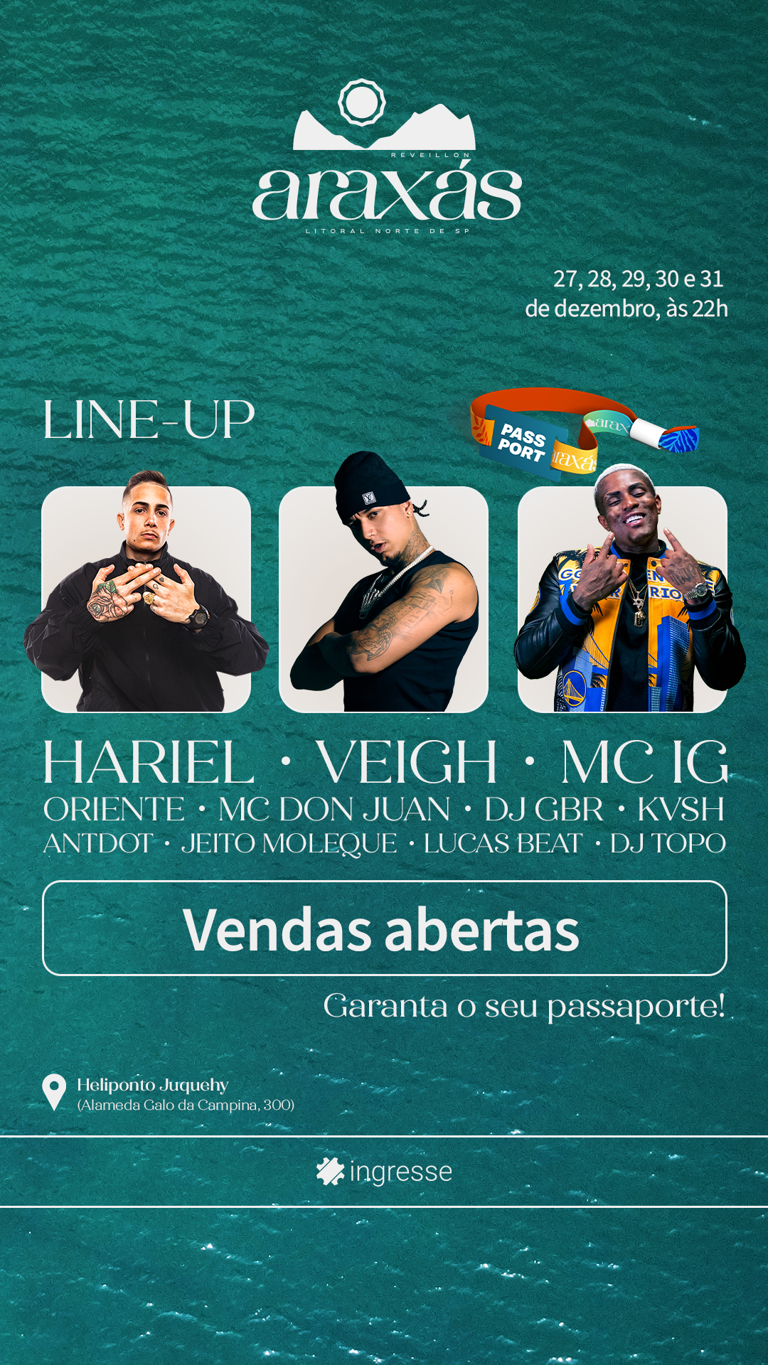 REVEILLON JUQHEY 2025 - ARAXAS - OPEN BAR PREMIUM