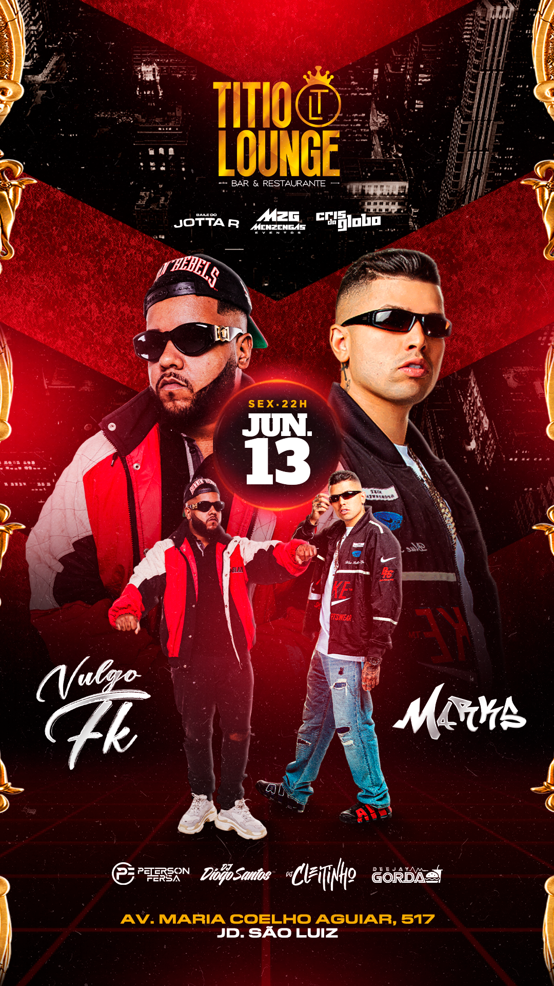 Titio Lounge Bar e Restaurante: VULGO FK E MC MARKS E TOP’S DJ’S