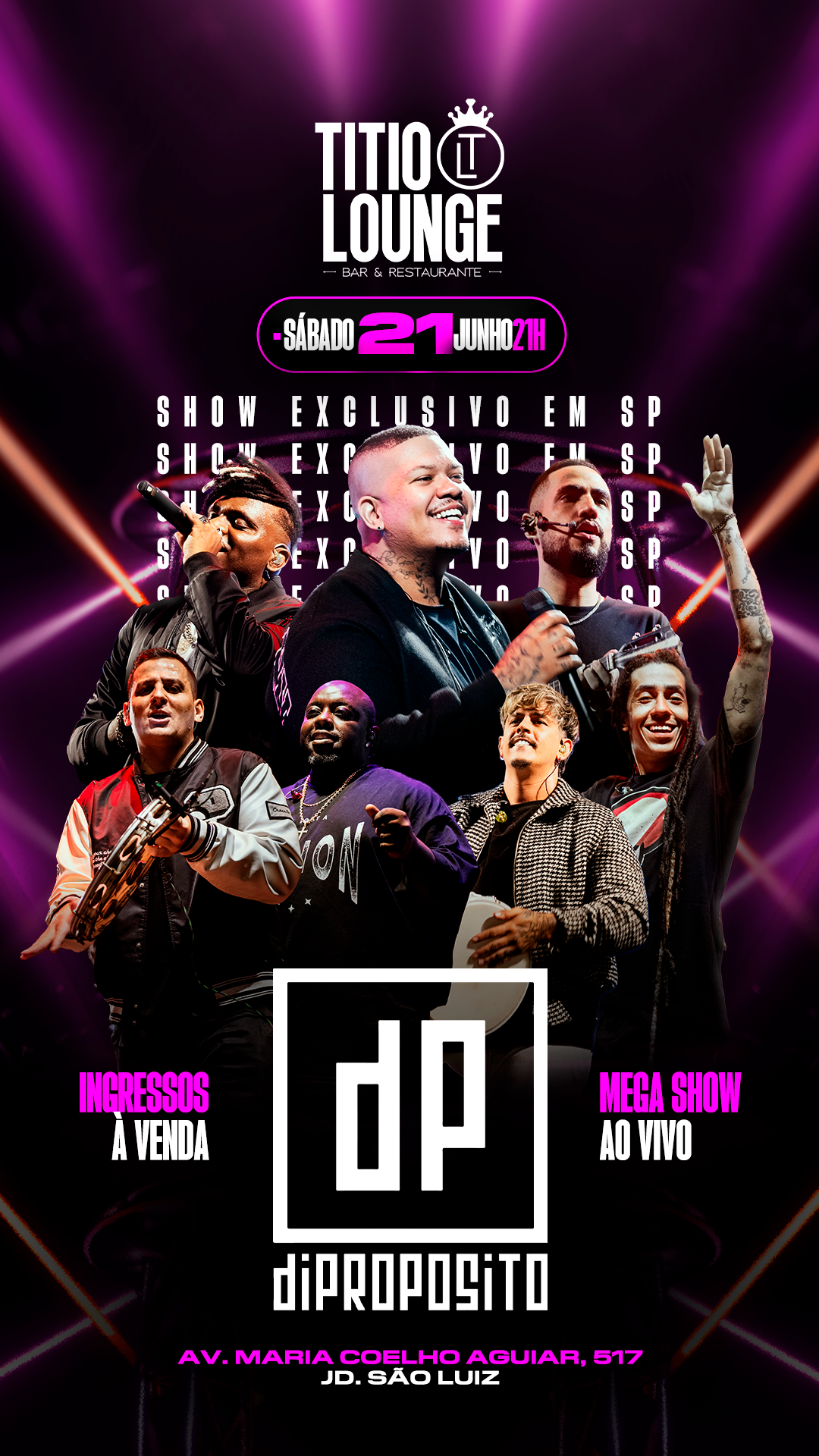 Titio Lounge Bar e Restaurante: DIPROPOSITO SHOW EXCLUSIVO EM SP E TOP’S DJ’S