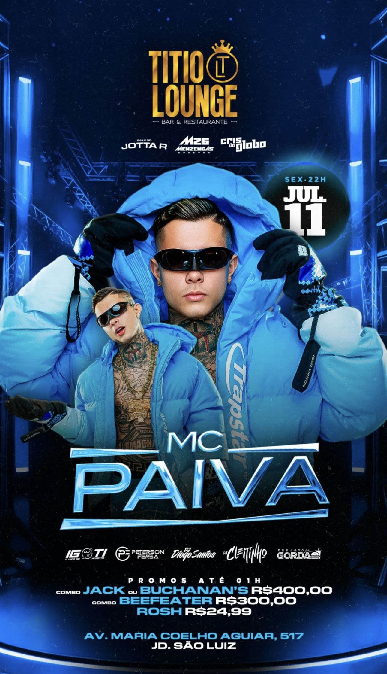 Titio Lounge Bar e Restaurante: MC PAIVA + TOP’S DJ’S NO TITIO LOUNGE