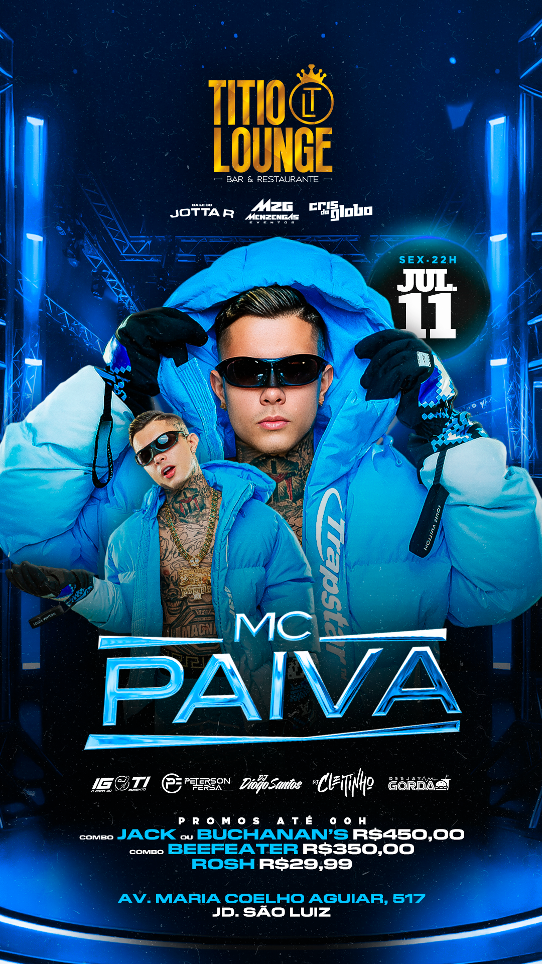 Titio Lounge Bar e Restaurante: MC PAIVA + TOP’S DJ’S NO TITIO LOUNGE
