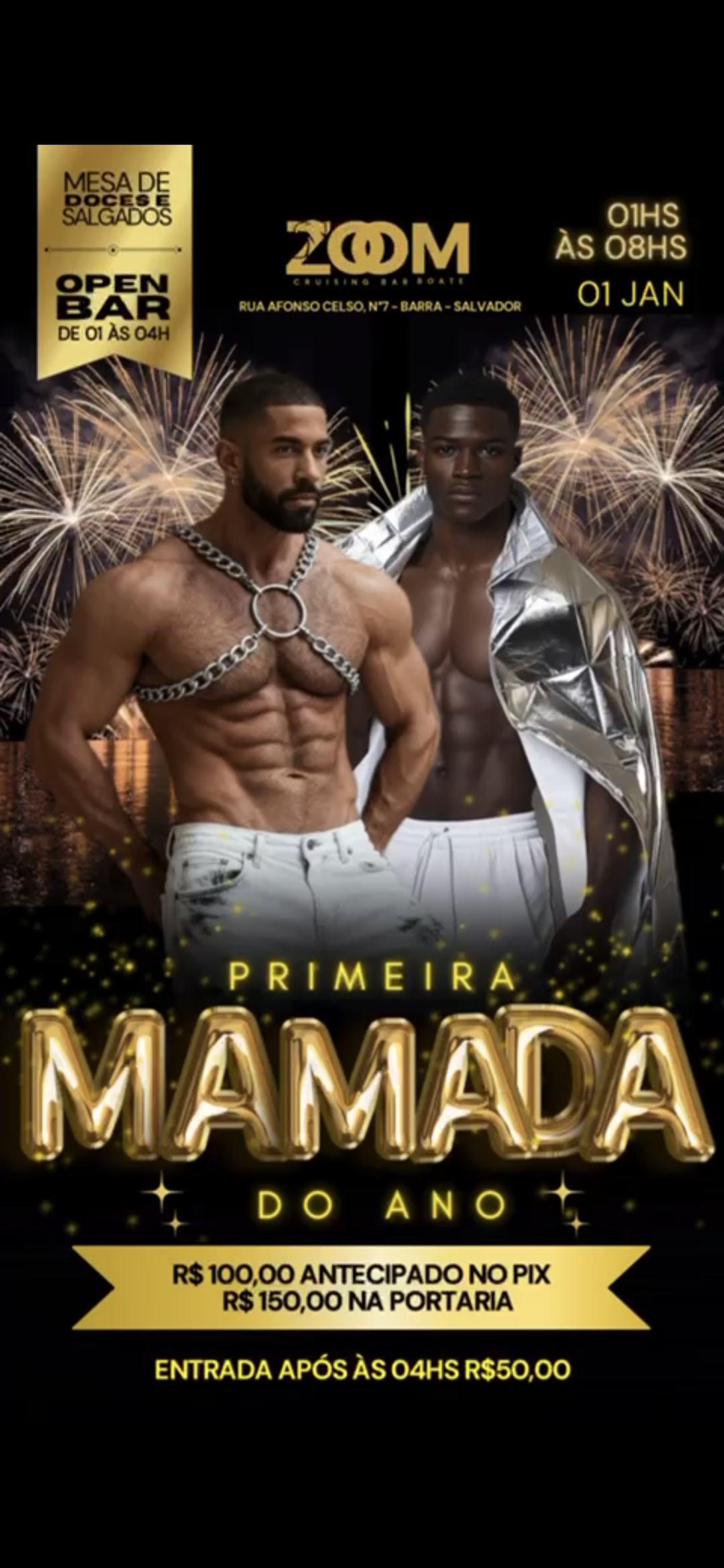 ZOOM GAY BAR SSA: 1° MAMADA DO ANO 🍾🍾