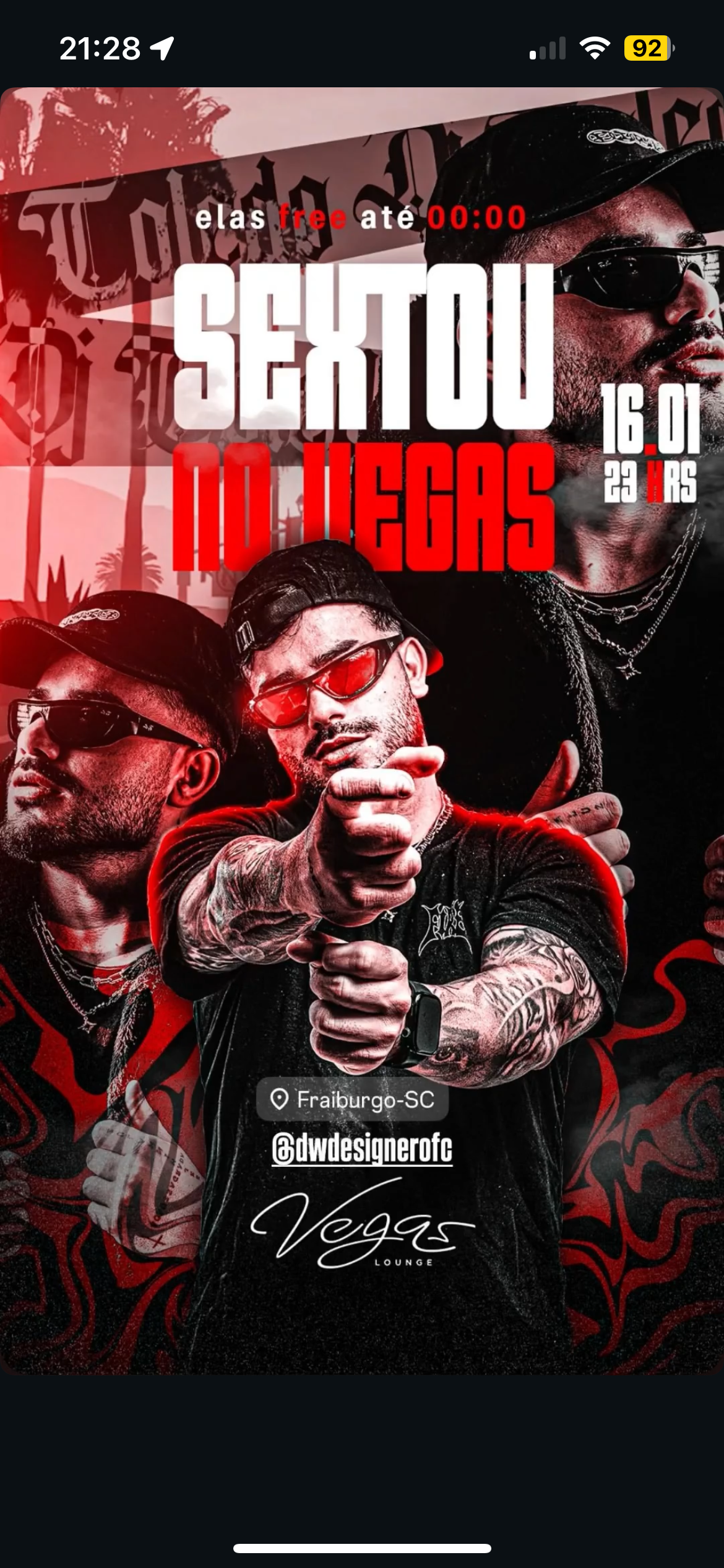 Vegas Lounge Bar: Sextou no Vegas 16/01