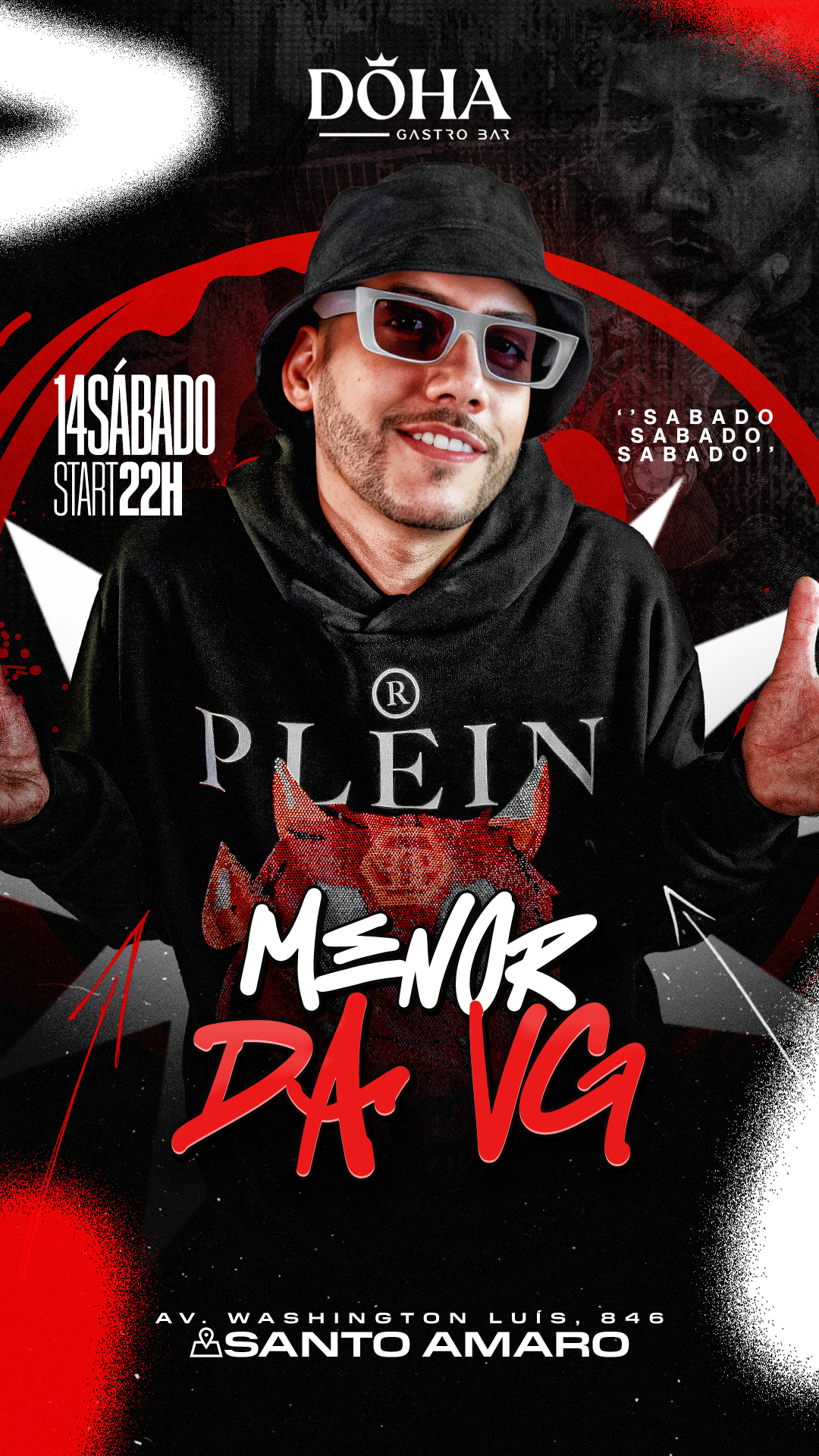 DÖHA GASTROBAR: SÁBADO 14/03| MC MENOR DA VG 