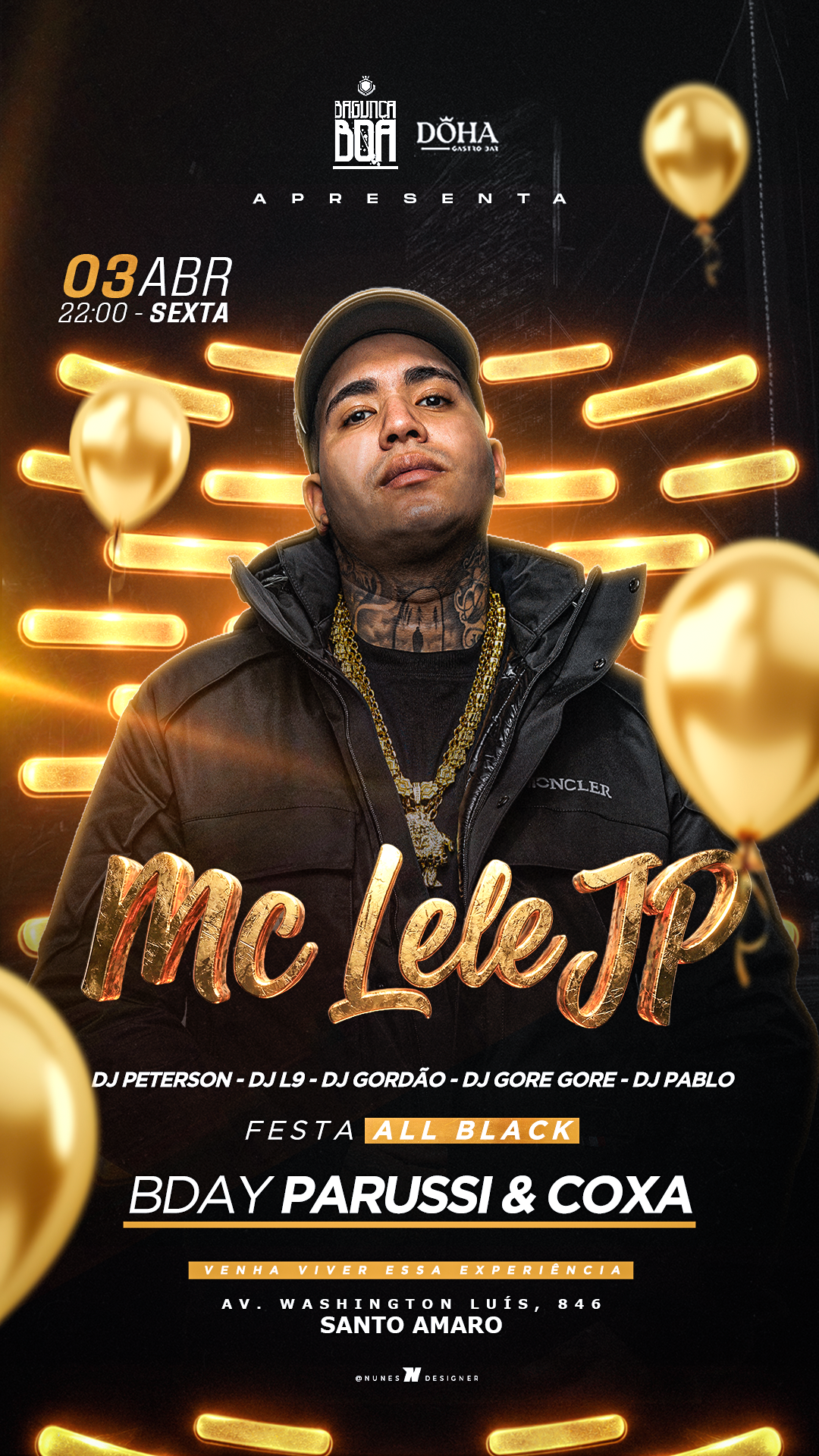 DÖHA GASTROBAR: SEXTA-FEIRA 03/04 LELE JP  BAGUNÇA BOA