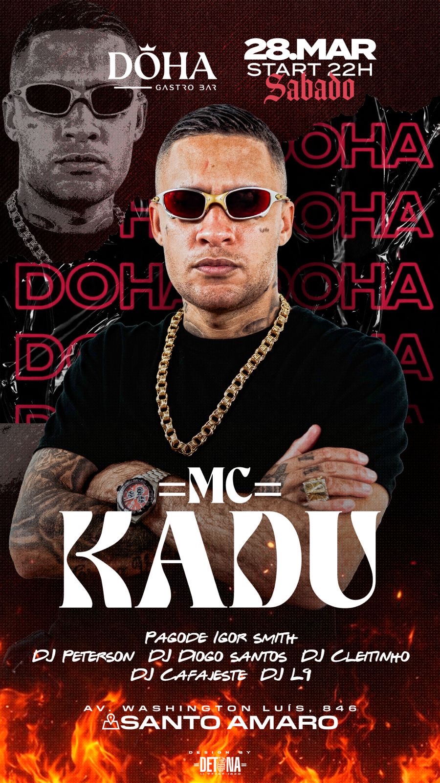 DÖHA GASTROBAR: SÁBADO 28/03| MC KADU