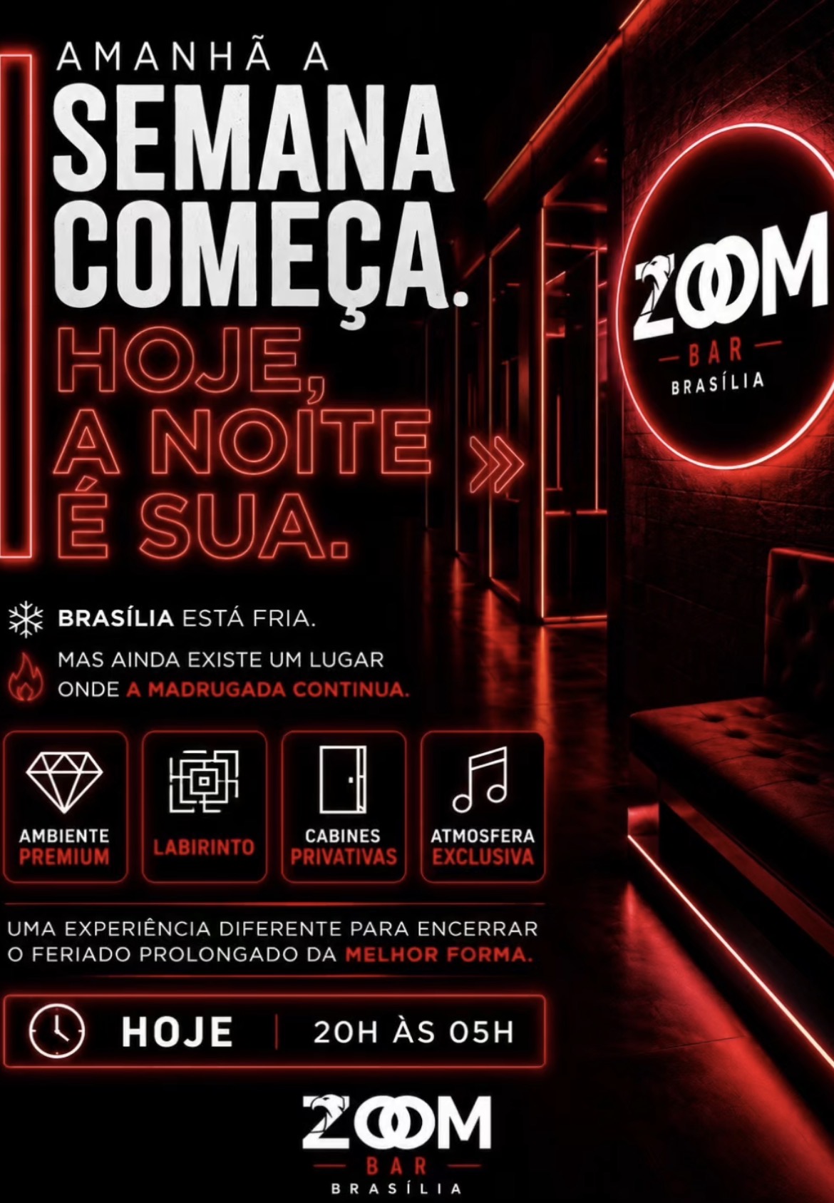 ZOOM BAR BRASÍLIA: DOMINGO NUDES 