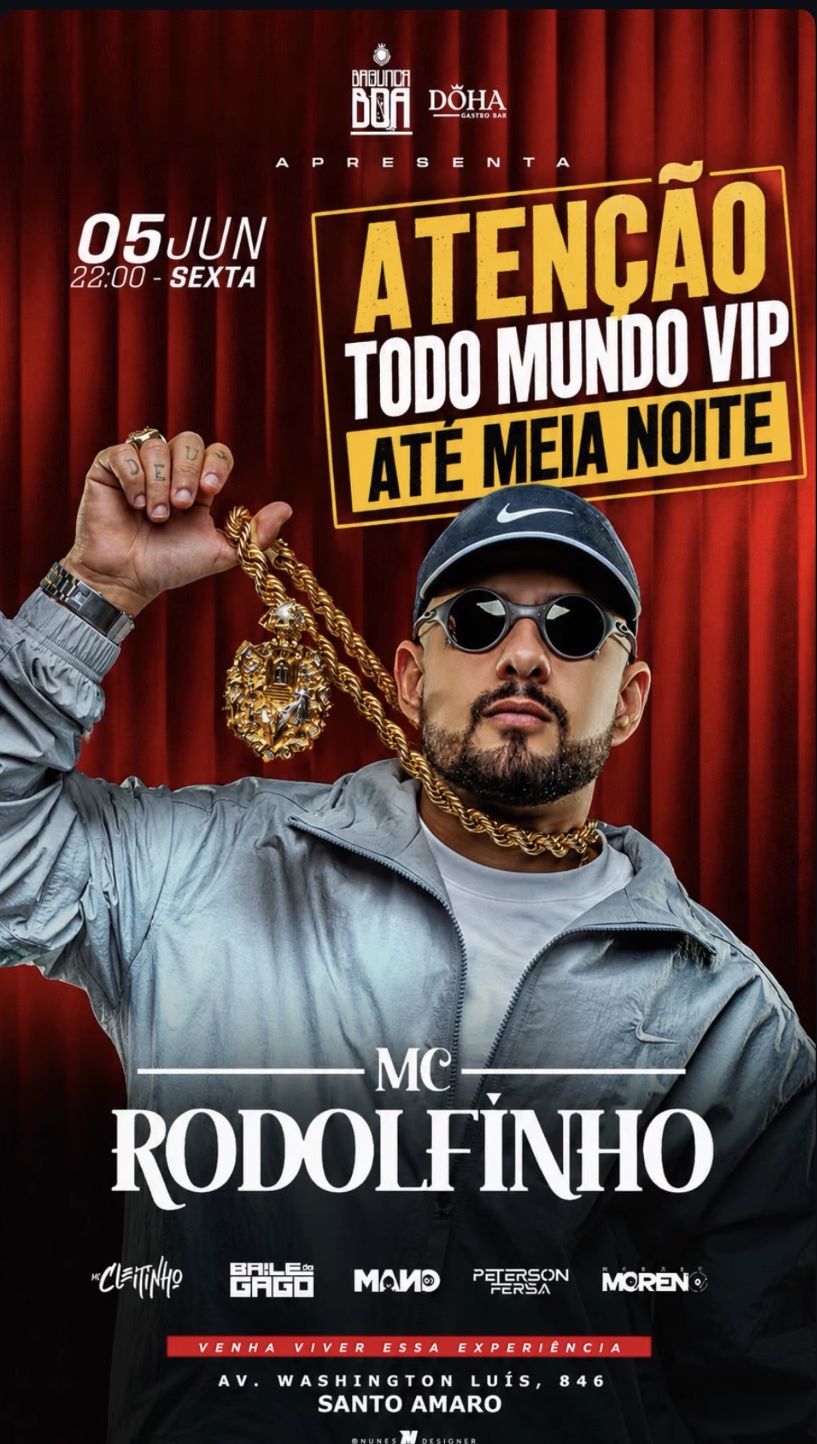 DÖHA GASTROBAR: SEXTA-FEIRA 05/06 MC RODOLFINHO