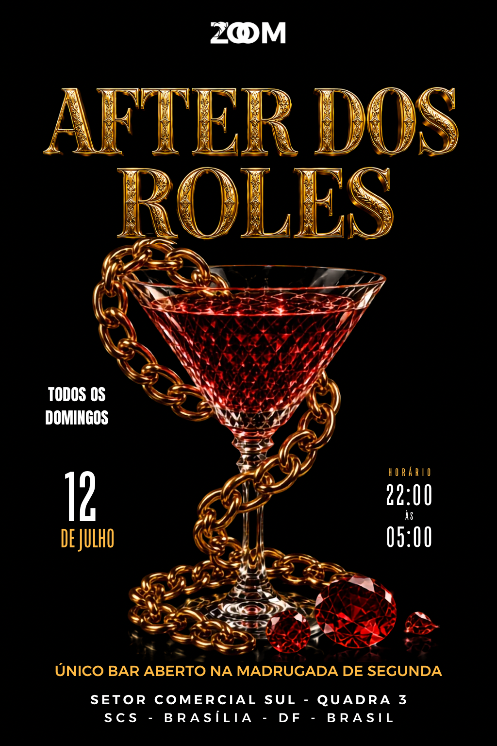 ZOOM BAR BRASÍLIA: DOMINGO AFTER DOS ROLES