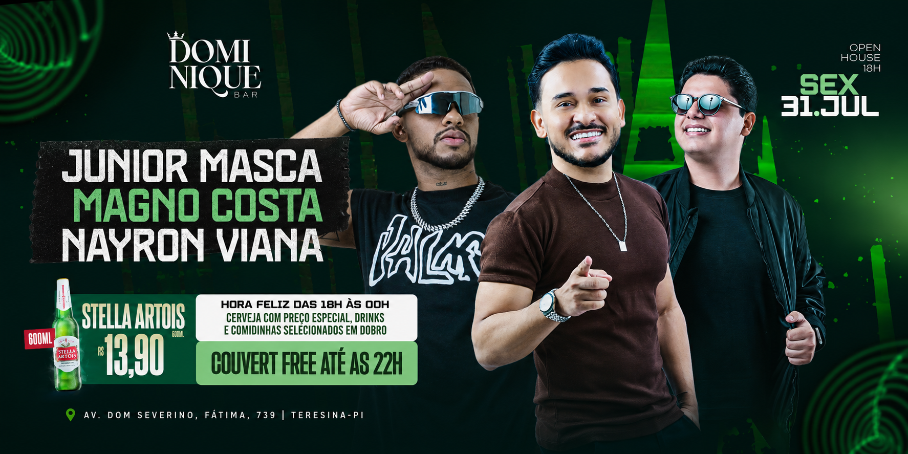 DOMINIQUE BAR: Sexta 31/07/26