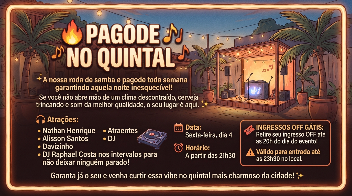 @ENTRADAVIP: 🇧🇷 PAGODE NO QUINTAL 🇧🇷