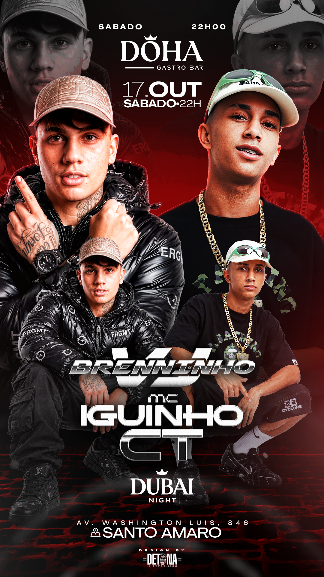 DÖHA GASTROBAR: SÁBADO 17/10 | MC BRENNIN VJ + MC IGUINHO CT 