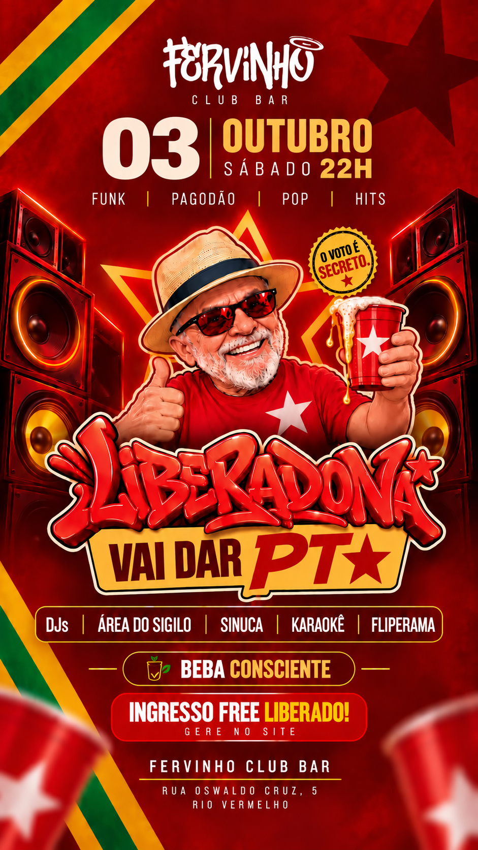 FERVINHO RV: LIBERADONA - VAI DAR PT / gere seu acesso free com acesso com aos 3 andares