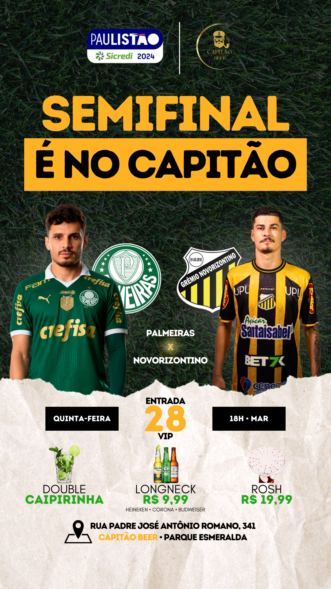 Capitão Beer: QUINTA 28/03/2024 - Palmeiras x Novorizontino
