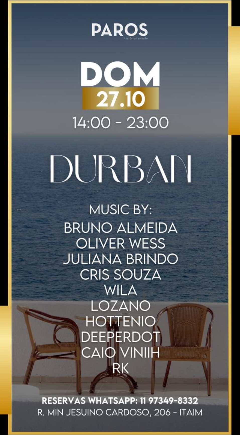 AXM EVENTOS: 🌟 DURBAN SUNSET SESSIONS no Paros Bar - 🌟