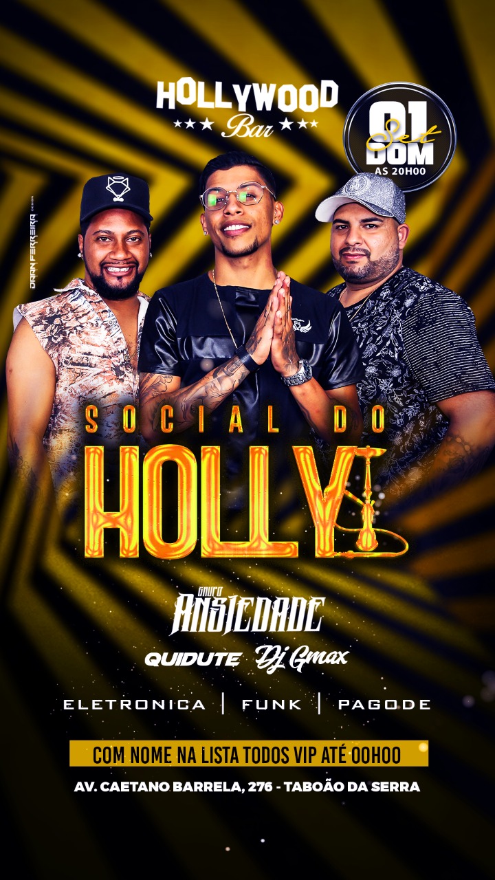 Hollywood Bar: Domingo 01/9 | Social do Holly 