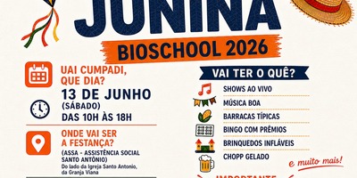 Festa Junina, 13 de junho de 2026 - Bioschool: Adquira seu ingresso!
