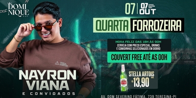 DOMINIQUE BAR: QUARTA 07/10/2026