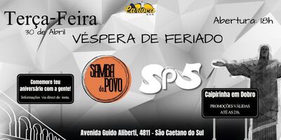 Carioca Bar: 30/04/2024 - Terça - Feira  | Samba do Povo |  SP5