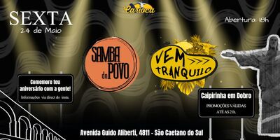 Carioca Bar: 24/05/2024 - Sexta | Samba do Povo | Vem Tranquilo
